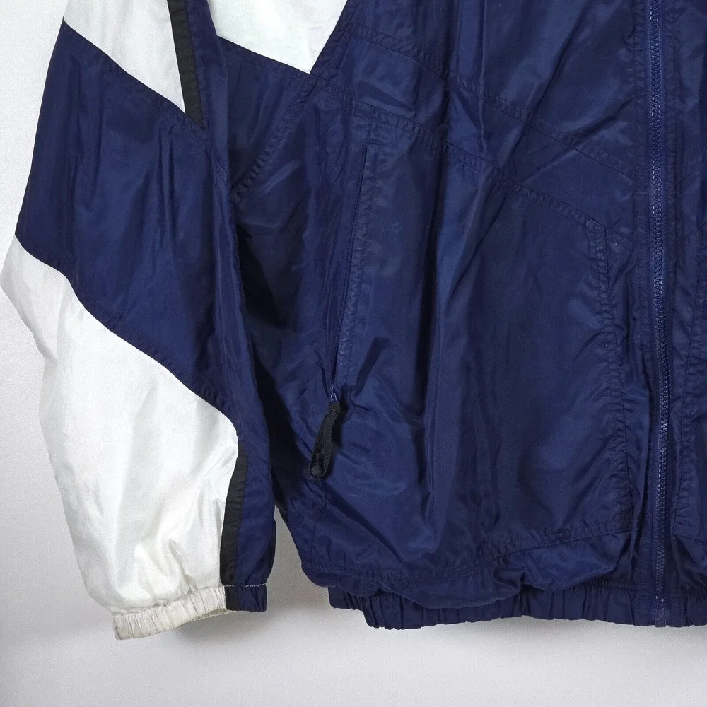 VTG Nike Track Jacket Men's XXL 2XL 90s Blue White Nylon Full‎ Zip Performance - Picture 13 of 16